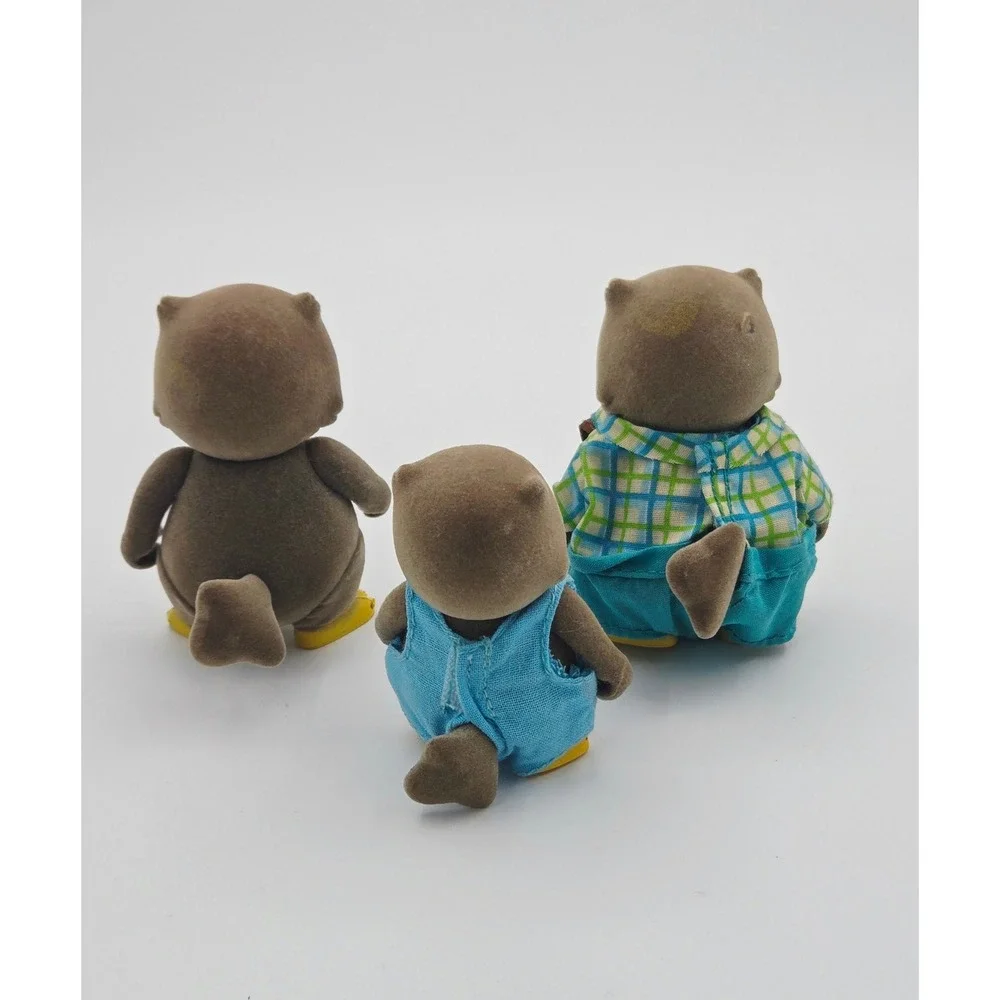 Lil Woodzeez Nighty Night Sleep Tight Owl Family Flocked Figures Set of 3 Brown
